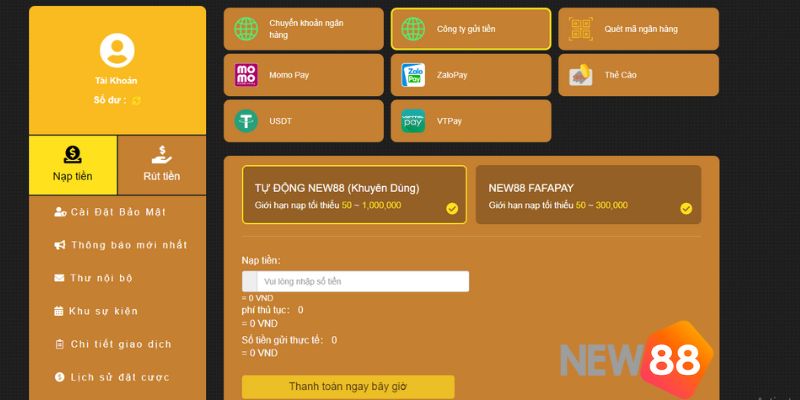 Hướng dẫn đăng ký trang cá cược nạp rút nhanh NEW88